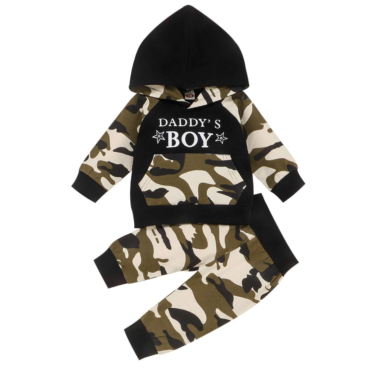 MyKrazyTees Baby Boy Outfit - Long Sleeve Hoodie & Camo Pants Set | Newborn to Toddler Clothes | Perfect for Playdates, Family Photos & Everyday Wear
