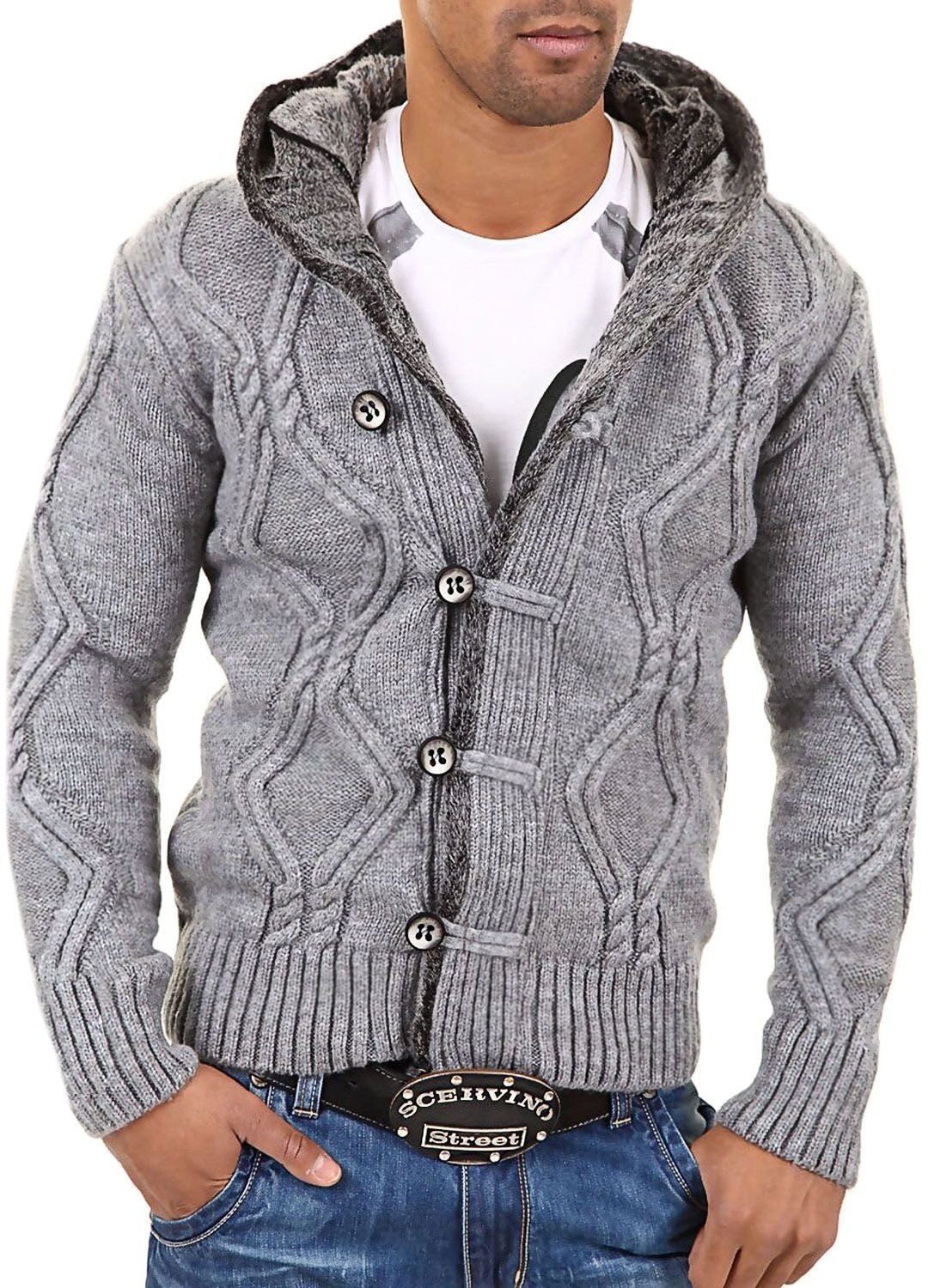Carisma Men's Cardigan Sweater Jumper 7013 - Soft Knit Pullover for Casual Wear & Office Outfits | Cozy Fall & Winter Layering Essential