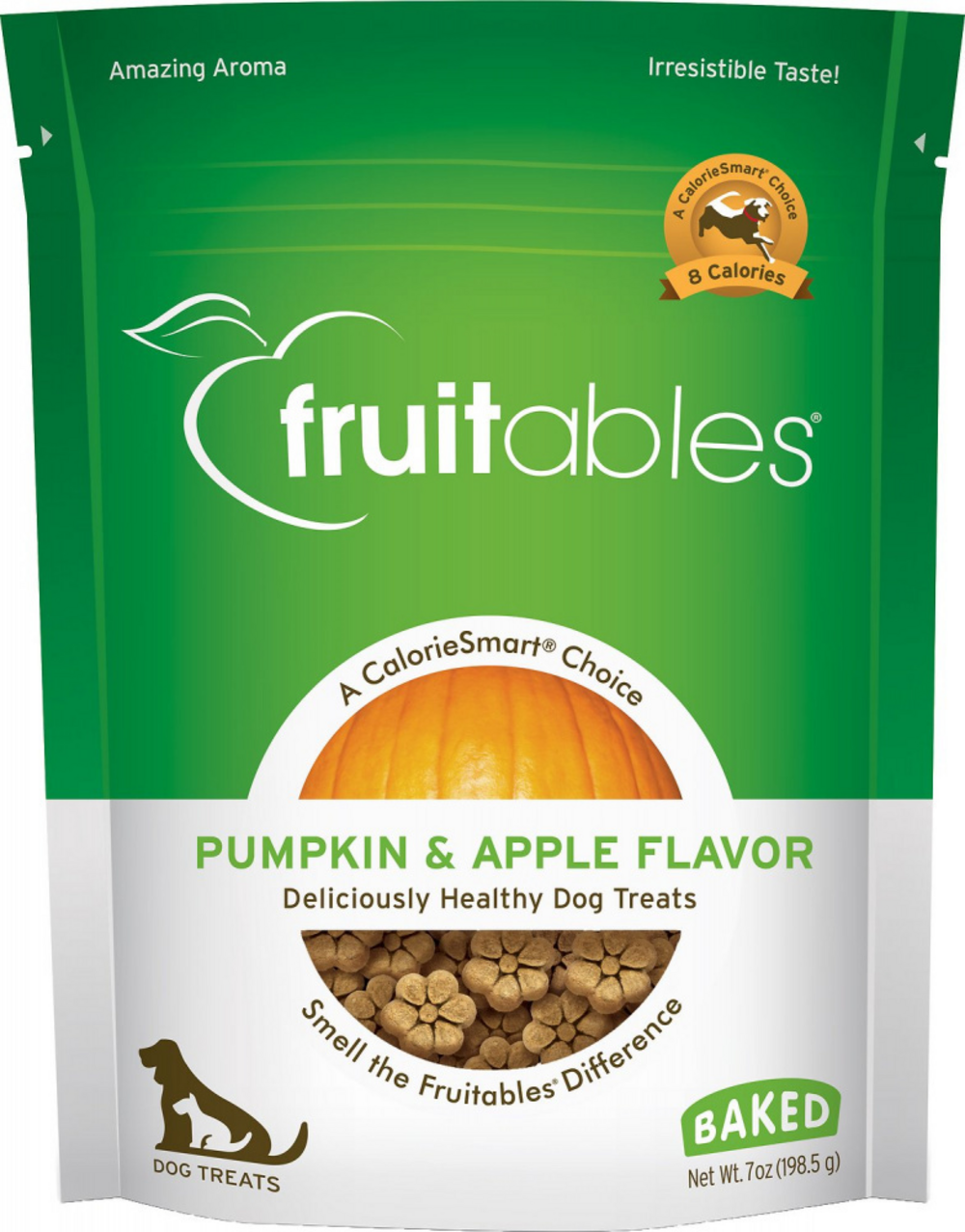Fruitables Crunchy Pumpkin & Apple Dog Treats - Healthy Natural Snacks for Small & Large Dogs - Perfect for Training, Rewards & Dental Care