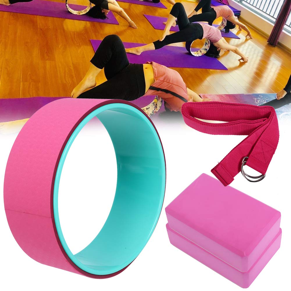 Premium Yoga Wheel Set for Backbends & Stretching - Yoga Prop with Strap for Flexibility Training, Back Pain Relief & Fitness - Perfect for Home Yoga Practice, Gym Workouts & Physical Therapy