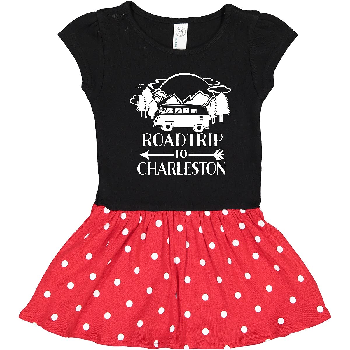 Inktastic Road Trip to Charleston Toddler Dress - Cute Travel Outfit for Girls, Comfortable Cotton Play Dress for Toddlers - Perfect for Vacations, Family Trips & Outdoor Adventures