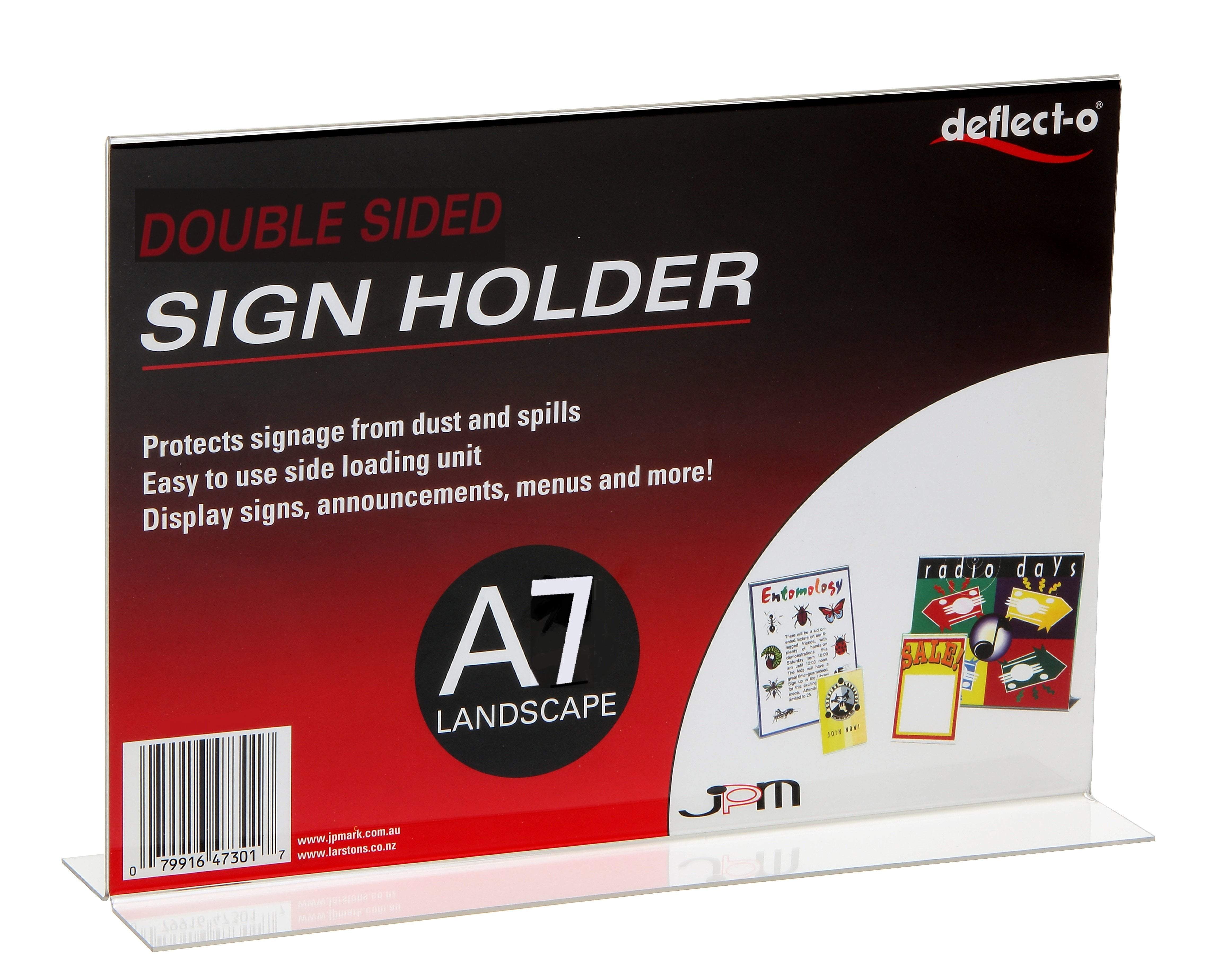 Double-Sided A7 Menu & Sign Holder - Landscape Orientation for Restaurants, Cafes & Retail Displays