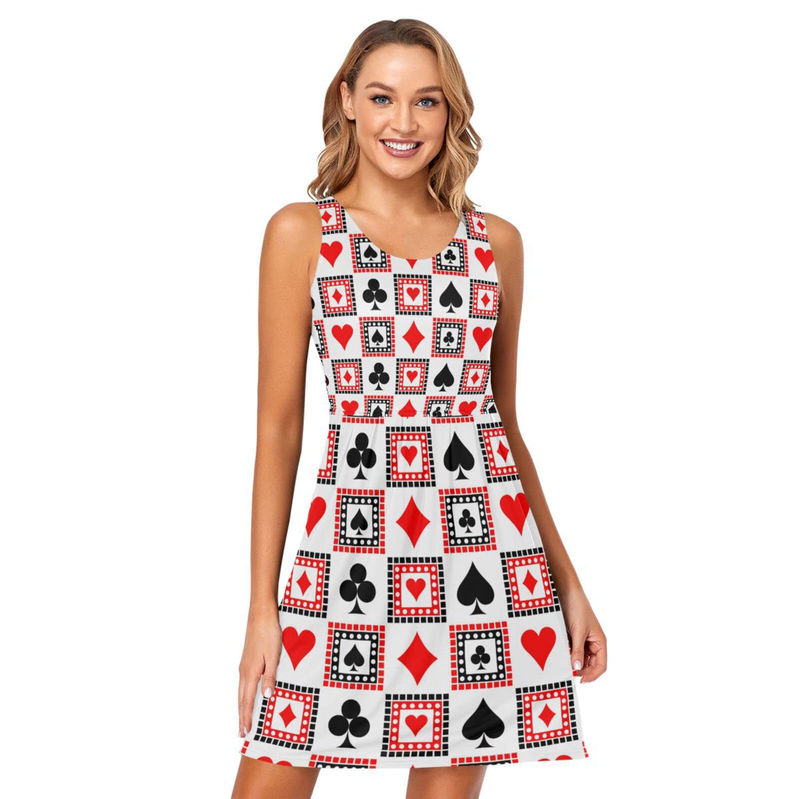 Women's Sleeveless Summer Dress - Floral Print Pleated Sundress with Pockets | Casual Beachwear, Vacation Outfit & Daytime Dress for Women