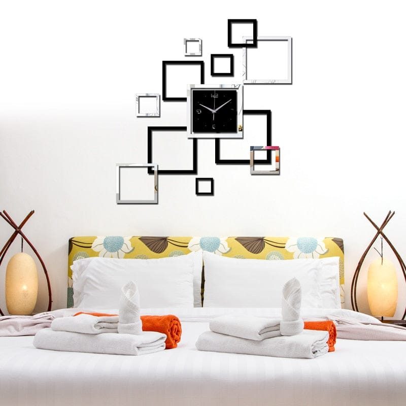 DIY Large Acrylic Mirror Wall Clock - Unique Modern Quartz Clock for Living Room, Bedroom, Office Decor