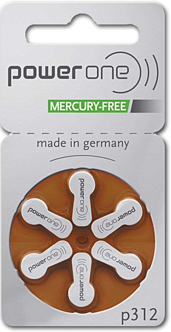 Power One Hearing Aid Batteries Size 312 - 60 Pack (3 Packs of 20) - Mercury-Free Zinc Air Batteries for Hearing Devices - Perfect for Daily Use, Travel & Emergency Backup