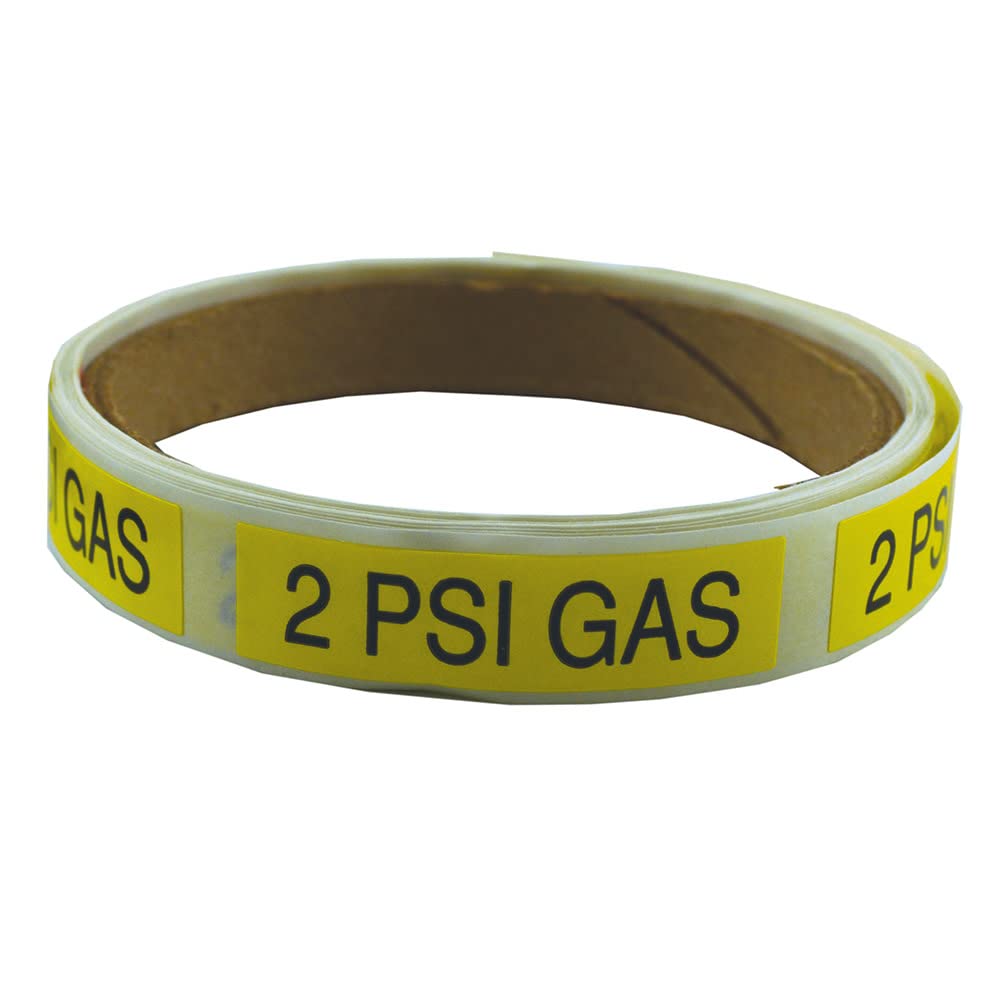 Jones Stephens J40481 Gas Line Labels - White for Pipe Safety