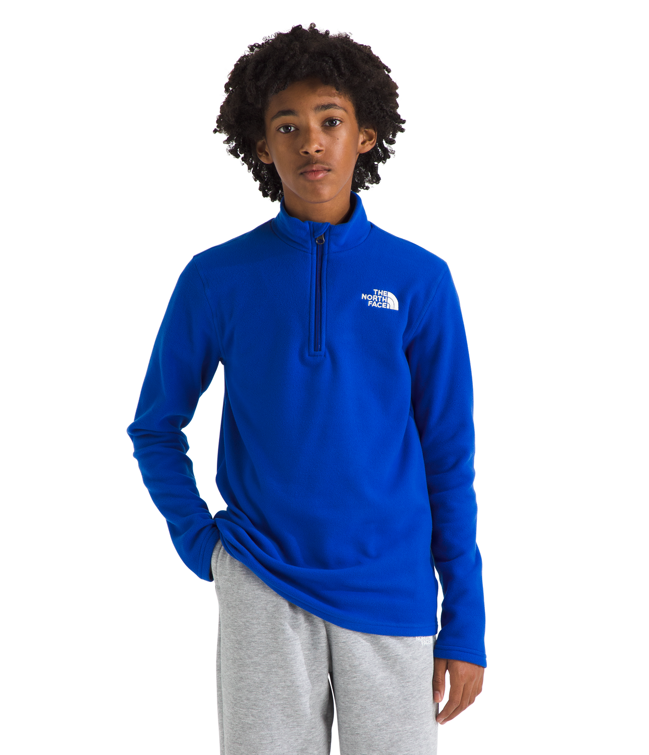 The North Face Youth Glacier 1/4 Zip Fleece Pullover for Boys - Lightweight & Warm Quarter-Zip Jacket for Outdoor Adventures, Hiking & School Activities