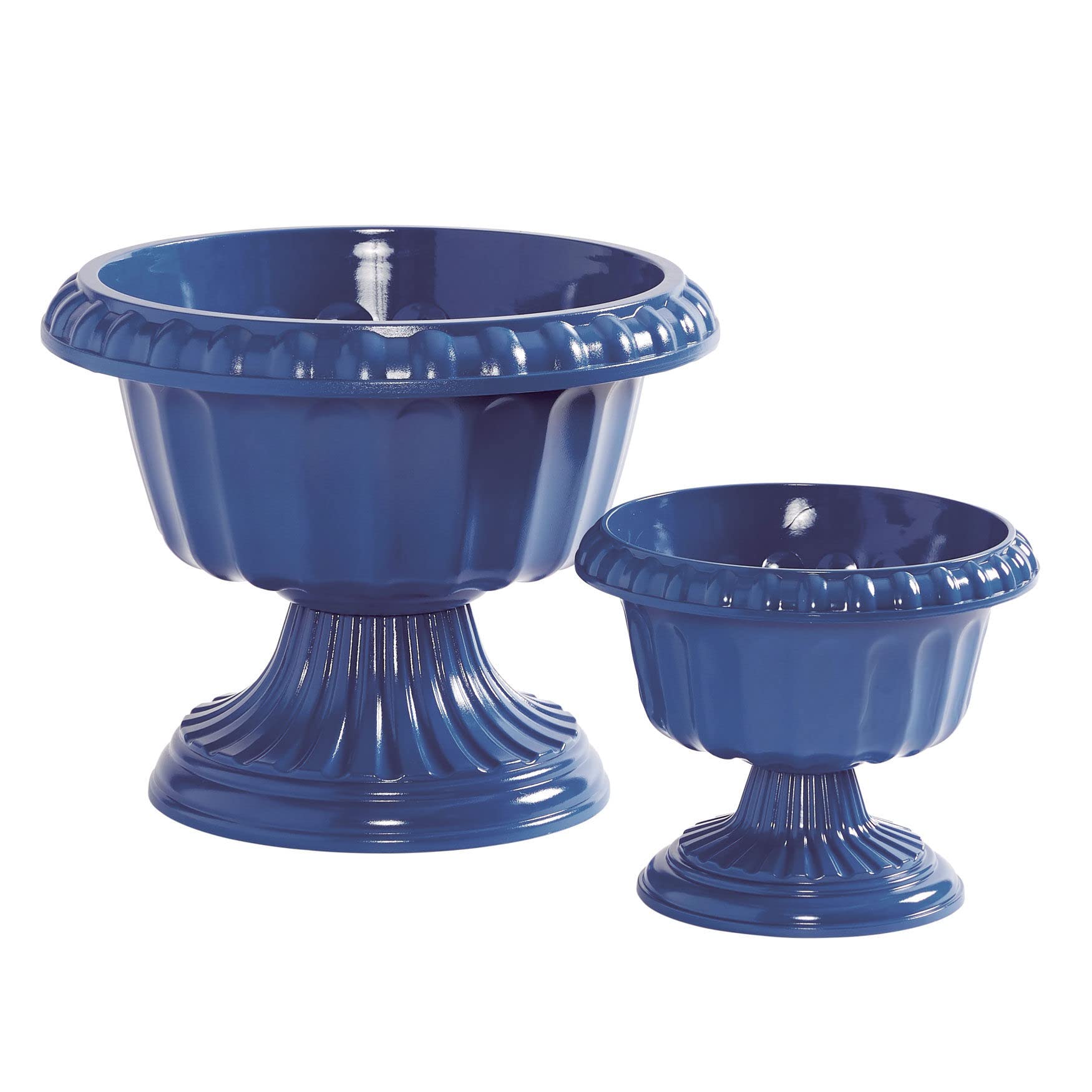BrylaneHome Set of 2 Cornflower Blue Flower Pots - Modern Indoor Outdoor Planters for Home Garden, Patio, Balcony Decor