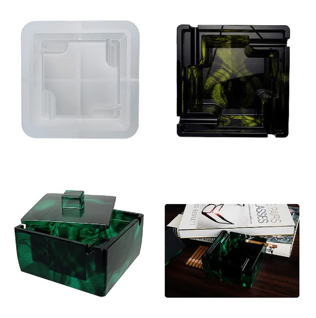 Premium Yalulu Resin Ashtray Mold - DIY Silicone Casting Mold for Home Crafts & Smoking Accessories | Perfect for Resin Art, Gift Making & Home Decor