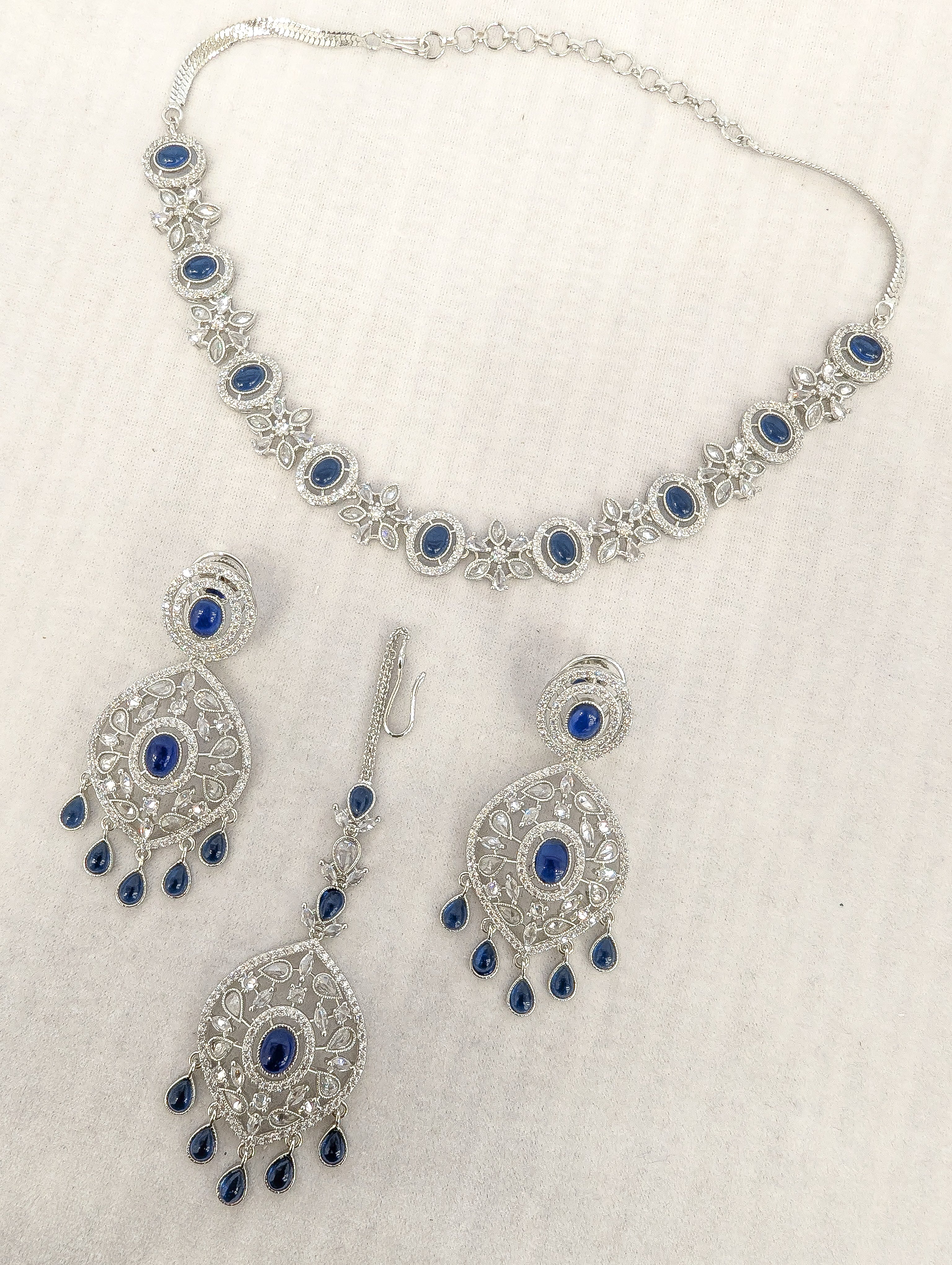 Taara CZ Jewelry Set - Elegant Cubic Zirconia Necklace, Earrings & Bracelet for Women | Perfect for Parties, Weddings & Special Occasions