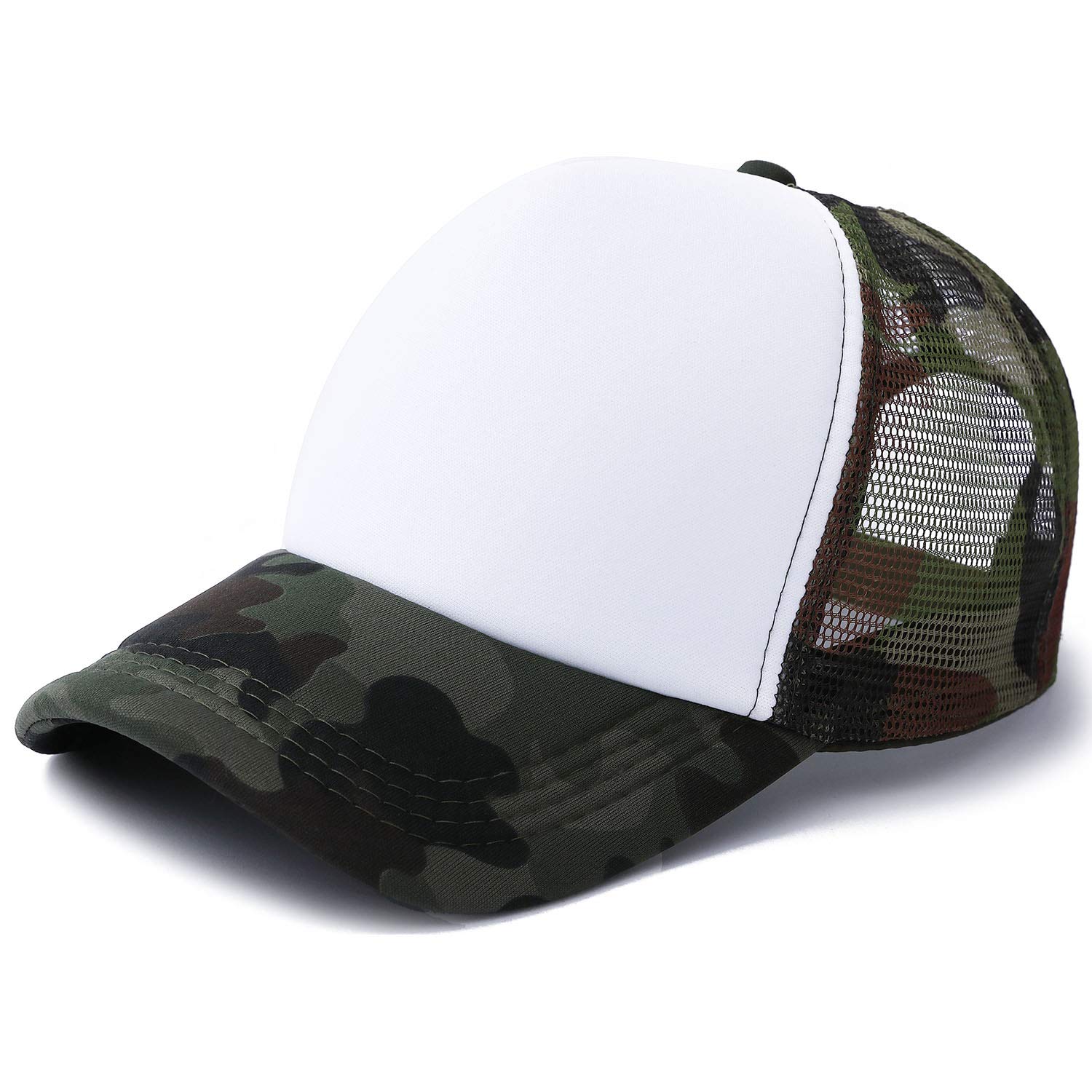 10pcs Sublimation Camouflage Polyester Mesh Cap Hats for Heat Transfer Printing - DIY Custom Hats for Hunting, Sports & Outdoor Activities - US Stock Fast Shipping