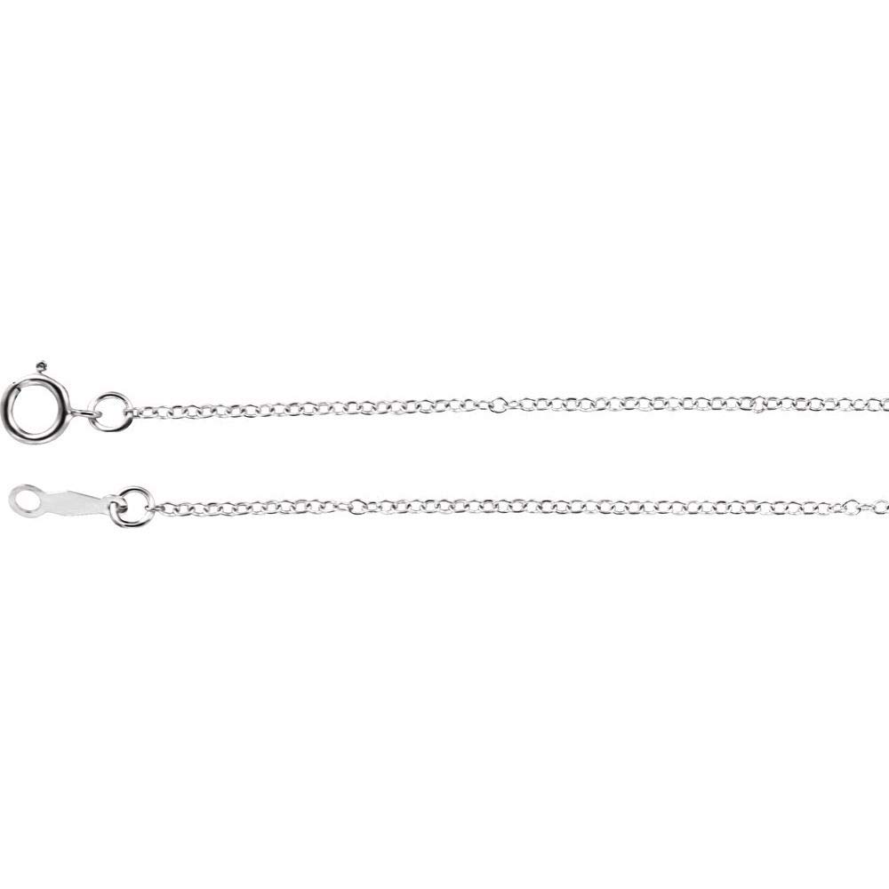 18k White Gold 1.3mm Cable Chain Necklace 18 Inch - Elegant Dainty Layering Necklace for Women, Perfect for Everyday Wear, Gift Giving & Special Occasions