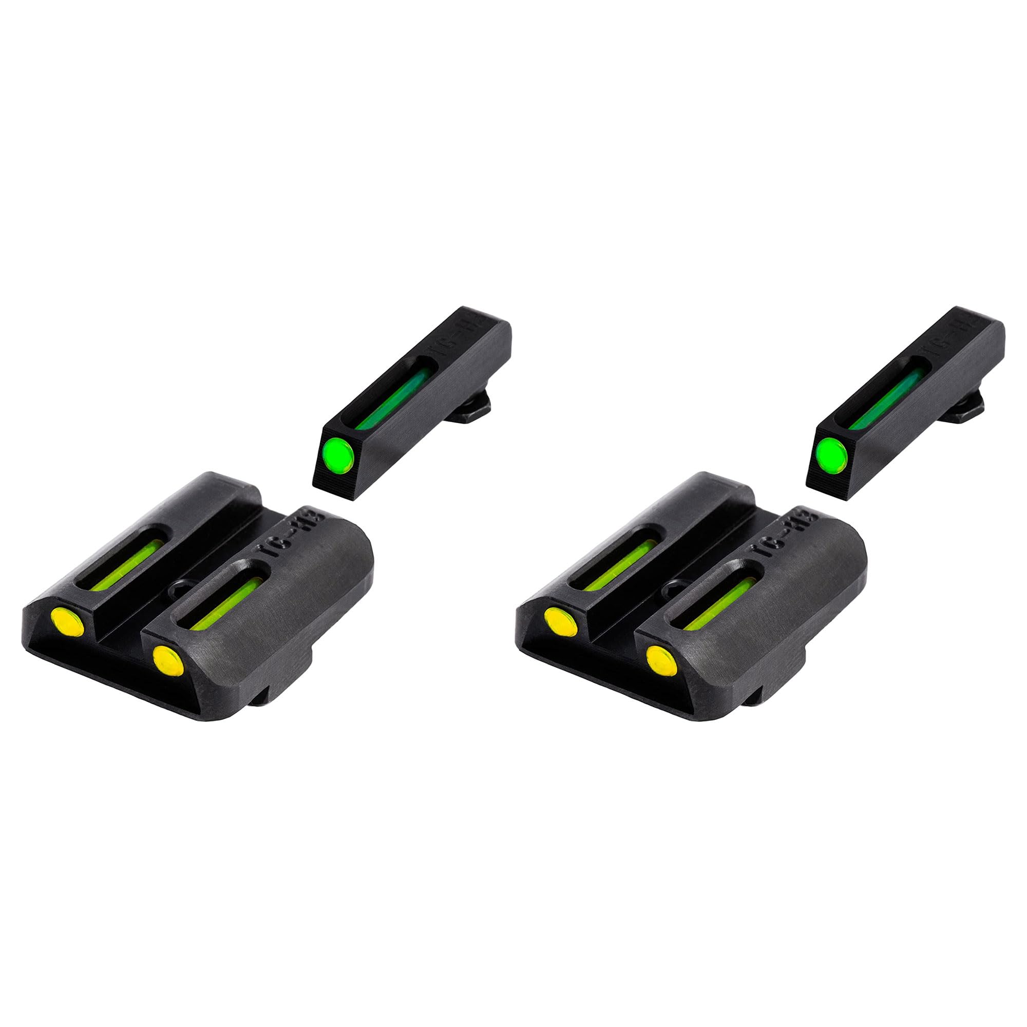TruGlo TFO Tritium Fiber Optic Handgun Laser Sight Kit with Rear Colors - Compatible with Glock 17/17L, 19, 22, 23, 24 Models (2 Pack) - Perfect for Tactical Shooting, Home Defense & Range Practice