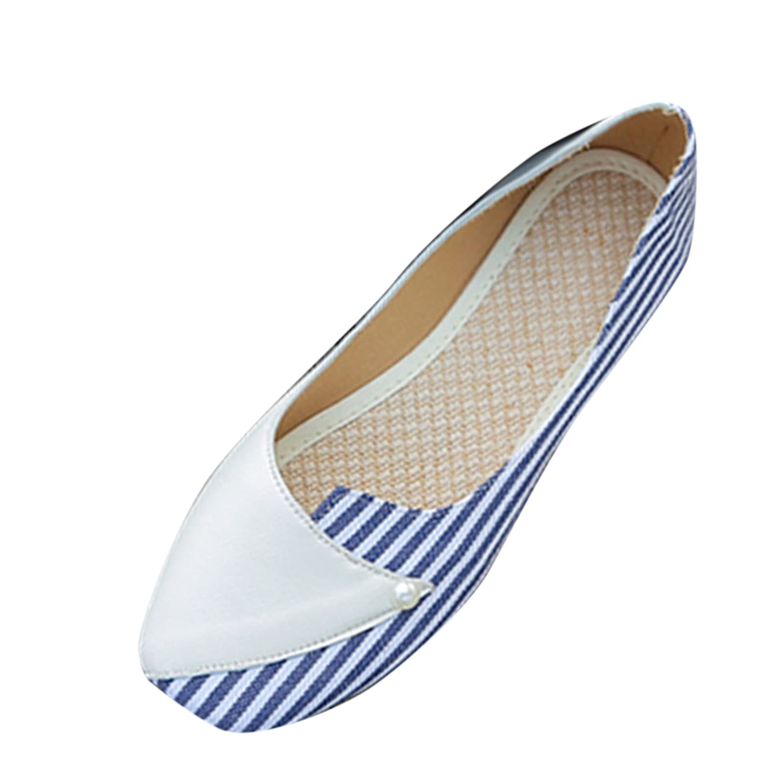 AODONG Women's Walking Shoes - Comfortable Casual Flats with Striped Design for Spring & Summer | Perfect for Work, Travel & Everyday Wear