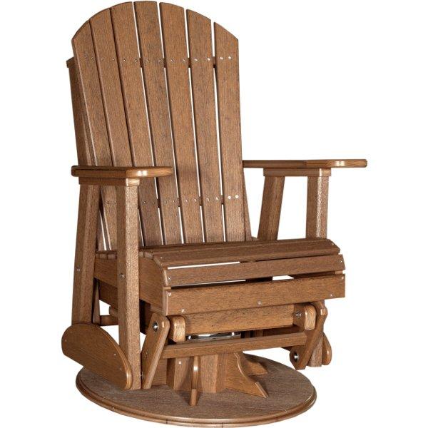 2ft Adirondack Swivel Glider Chair - Outdoor Patio Rocking Chair with 360° Rotation, Weather-Resistant for Garden, Deck, Poolside & Backyard Relaxation
