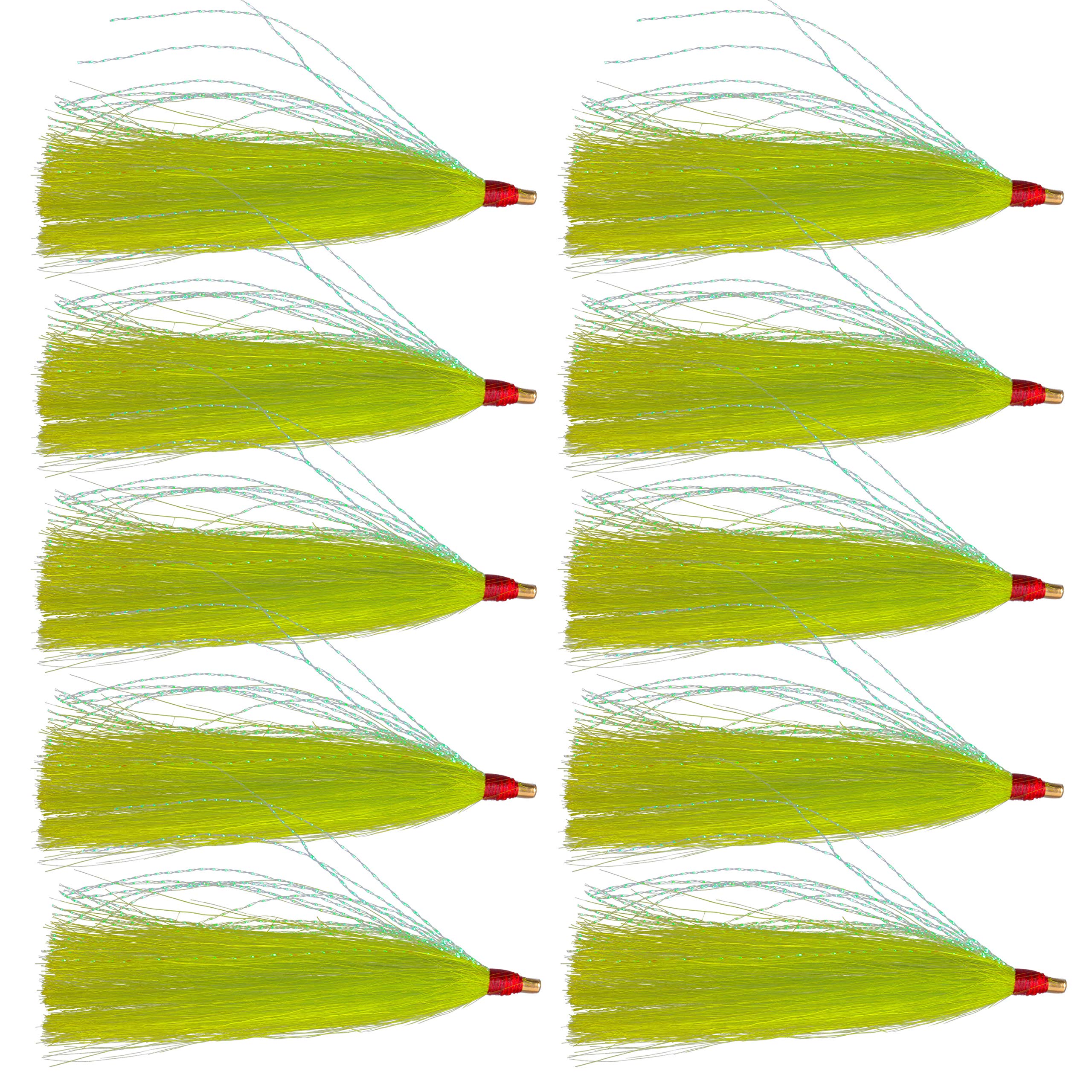 Saltwater Bucktail Fishing Lures 10pcs Kit for Cod & Plugs - Perfect for Offshore Angling