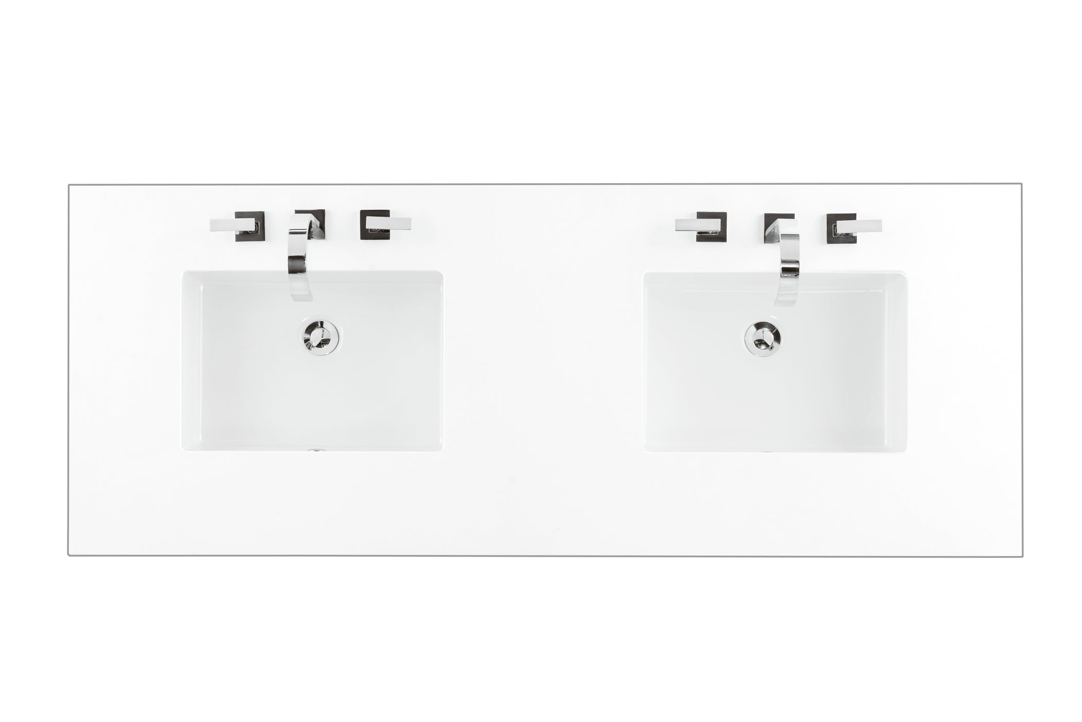 60 Double Top White Zeus Quartz Countertop with 3CM Thickness & Integrated Sink - Perfect for Kitchen Remodeling, Bathroom Vanities & Modern Home Upgrades