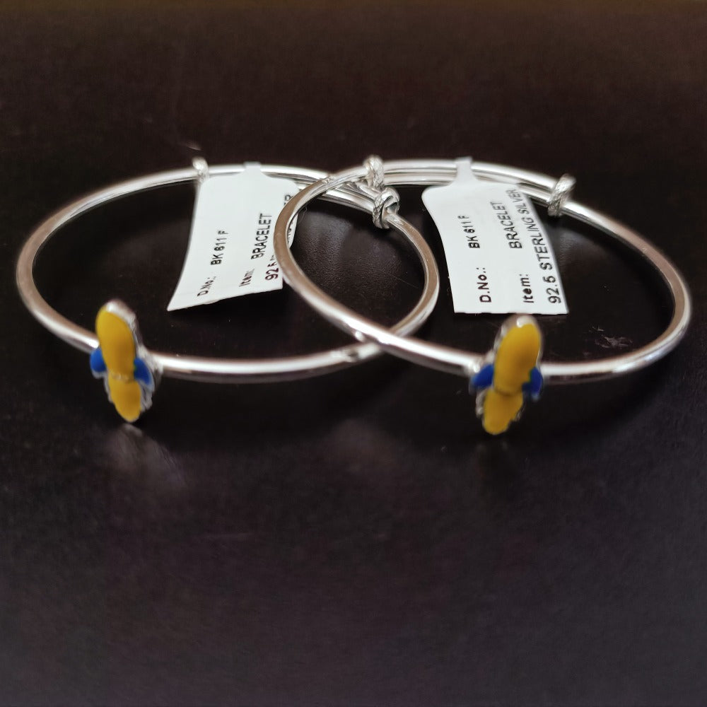 925 Sterling Silver Unisex Baby Bangle Bracelet Set - Hypoallergenic & Durable (Design 152) - Perfect for Christening Gifts, Baby Showers & First Birthday Presents