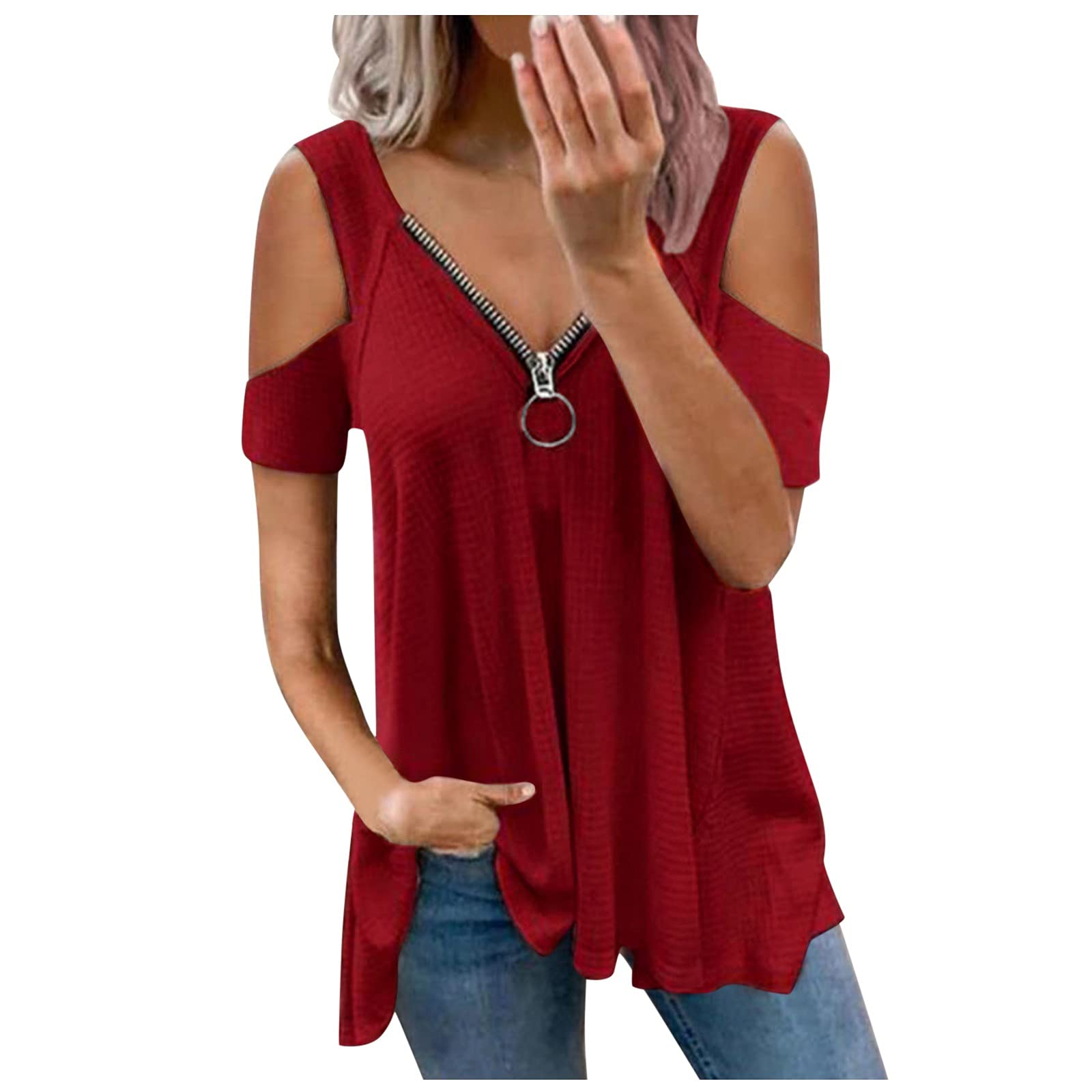 Women's V-Neck Short Sleeve T-Shirts - Casual & Sexy Summer Tops for Women | Perfect for Office Wear, Date Nights & Weekend Outings