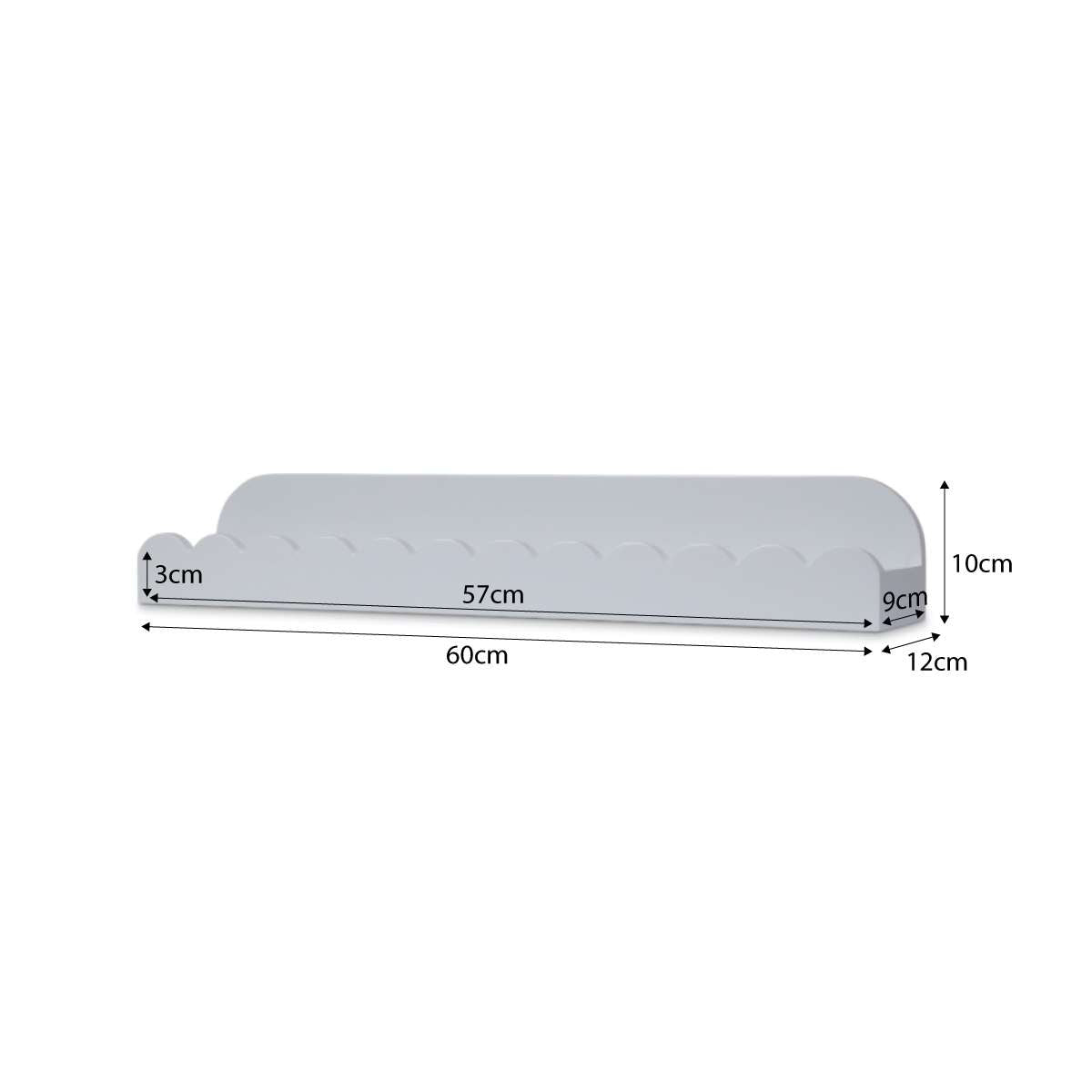 Sarah Scalloped Wall Shelf - White Decorative Shelf for Living Room, Bedroom & Bathroom - Perfect for Home Decor, Storage & Display