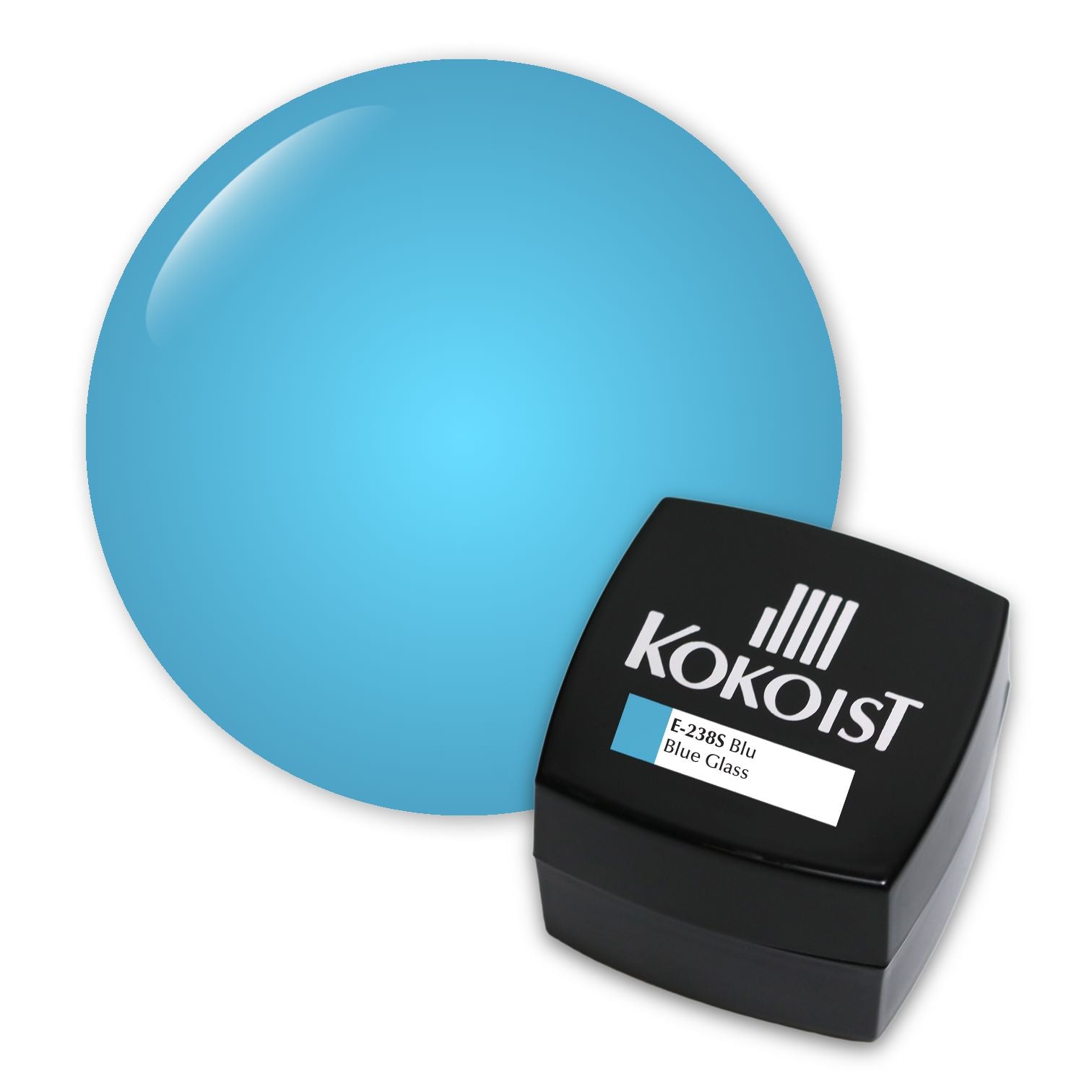 Kokoist E 238S Blu Blue Glass Gel Nail Polish - High Pigment Long Lasting Professional Nail Art Polish for Salon & Home Manicure - Perfect for Special Occasions & Everyday Wear