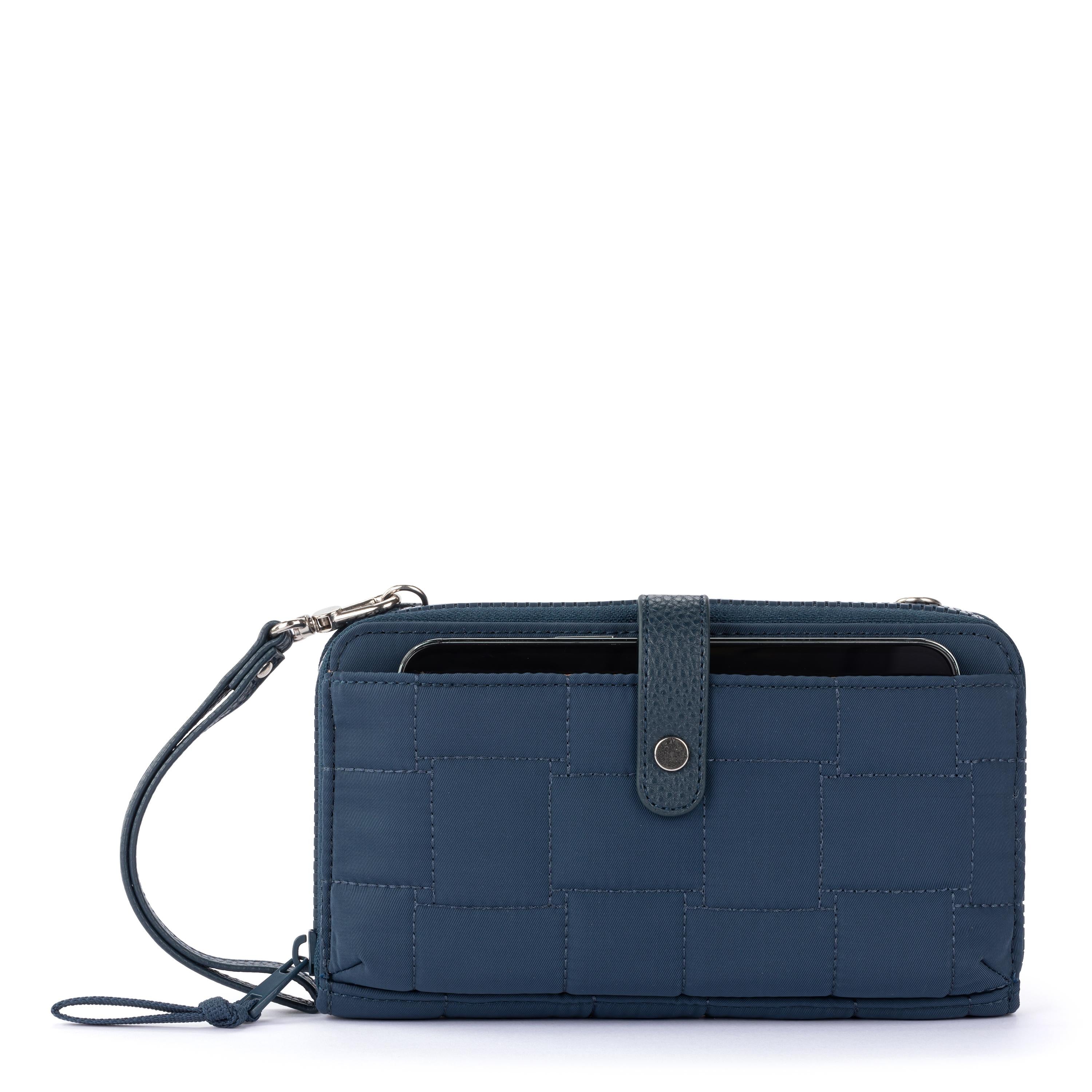 Eco-Friendly Smartphone Wallet - Indigo Woven Quilted Design for iPhone & Android | Perfect for Everyday Use, Travel & Hands-Free Convenience