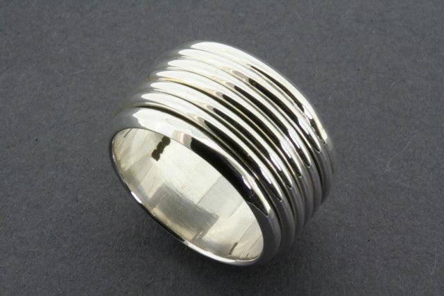 5 Band Sterling Silver Spinner Ring for Men & Women - Stress Relief Fidget Jewelry - Perfect for Anxiety Relief, Focus & Meditation