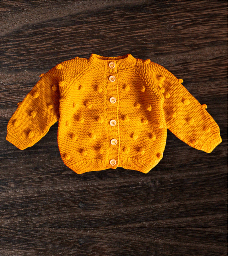RKO Ochre Popcorn Cardigan for Women - Cozy Knit Sweater for Fall & Winter | Perfect for Casual Outfits, Office Wear, and Coffee Dates