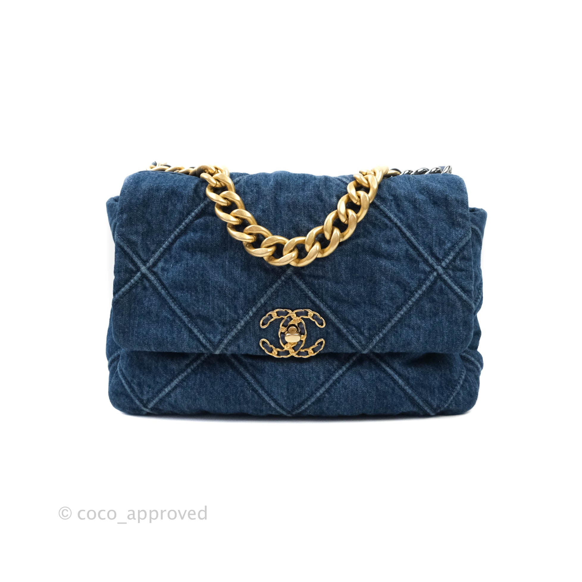Chanel 19 Medium Flap Bag in Dark Denim with Mixed Hardware - Luxury Designer Handbag for Women, Perfect for Work, Travel & Evening Events