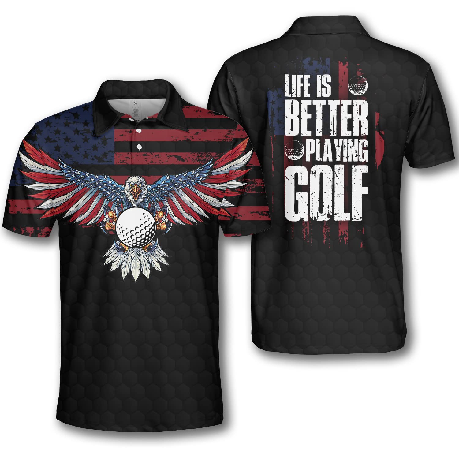 Men's Performance Polo Shirts - Moisture Wicking Golf Shirts for Men | Breathable Quick-Dry Active Polo Shirts | Perfect Golf Gift for Men & Casual Wear