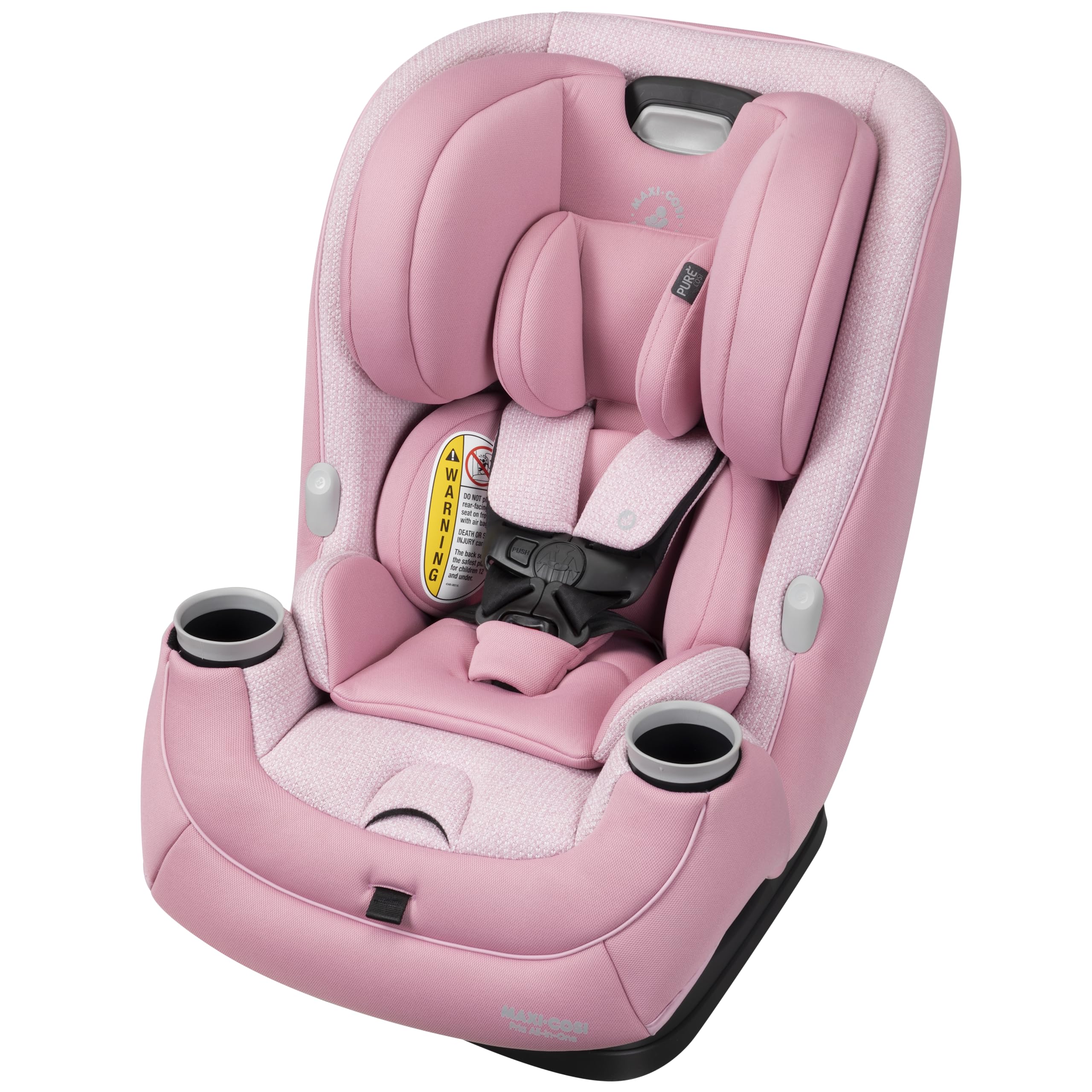 Maxi-Cosi Pria All-in-One Convertible Car Seat for Infants & Toddlers (4-100 lbs) - Rear Facing & Forward Facing with Booster Mode - Rose Pink Sweater - Safe & Comfortable for Travel, School, Road Trips & Daily Commute