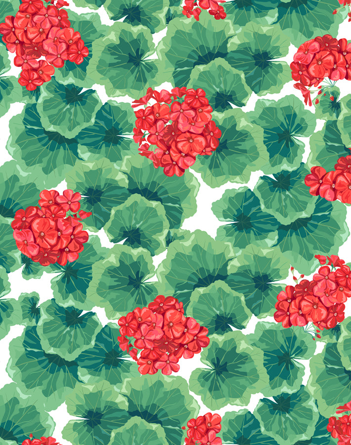 Nathan Turner Geranium Wallpaper - Red Floral Peel & Stick Wallpaper for Living Room, Bedroom, and Home Decor