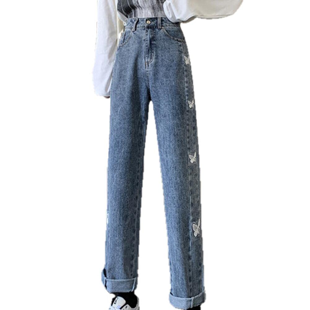NP Women's High Waist Loose Fit Stretch Jeans for Spring & Fall - Comfortable Casual Pants for Everyday Wear, Work & Weekend Outings