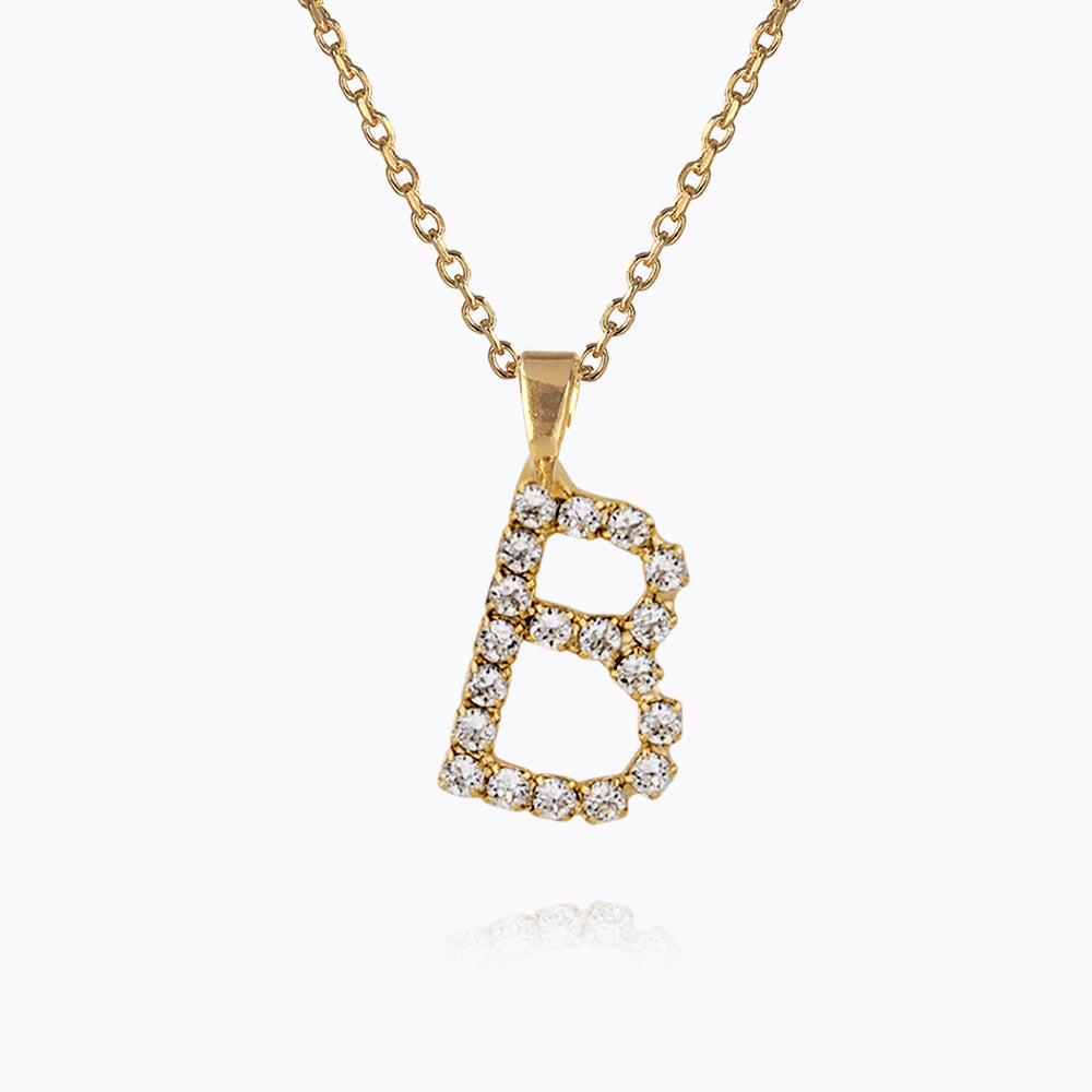 Personalized Mini Letter Necklace with Crystal Charm - Custom Initial Pendant for Women - Perfect for Birthdays, Anniversaries & Everyday Elegance