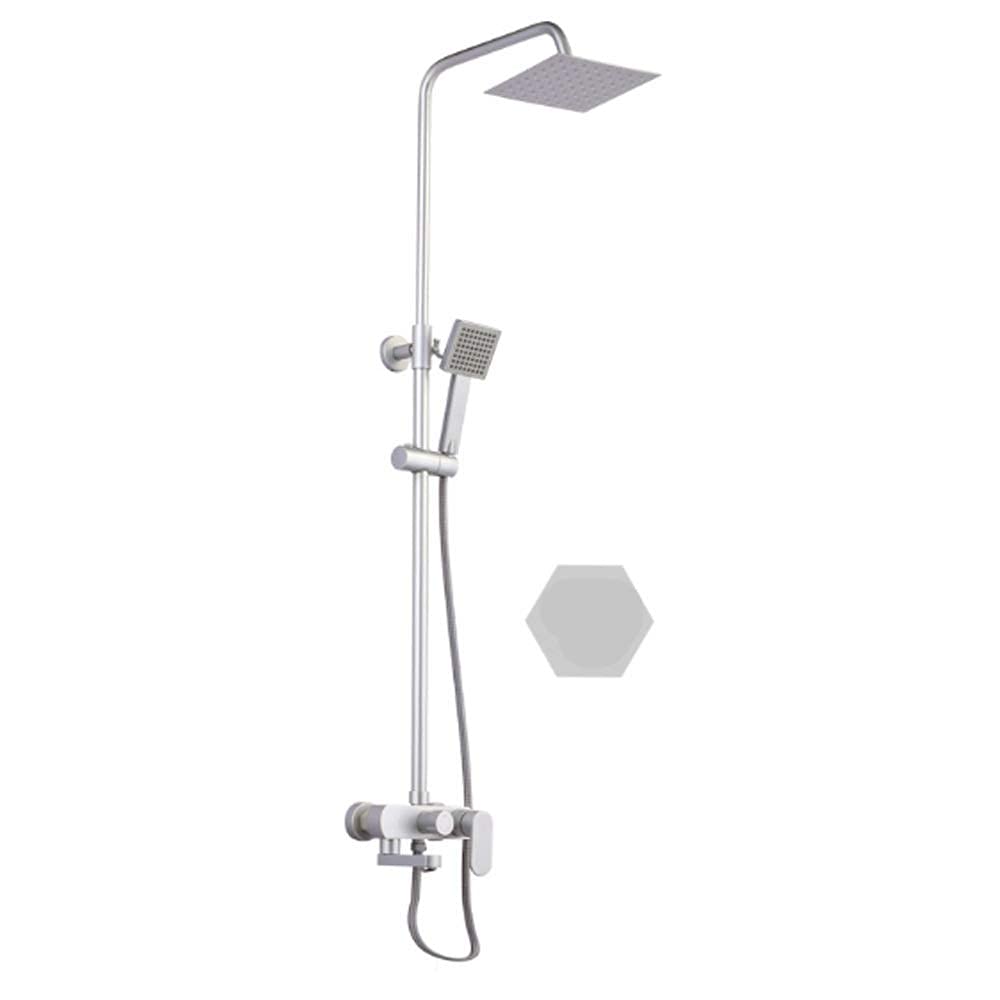 MFLASMF Wall Mounted Aluminum Rain Shower Set with Handheld Showerhead - Gold Finish, Easy Installation for Bathroom & Spa Relaxation