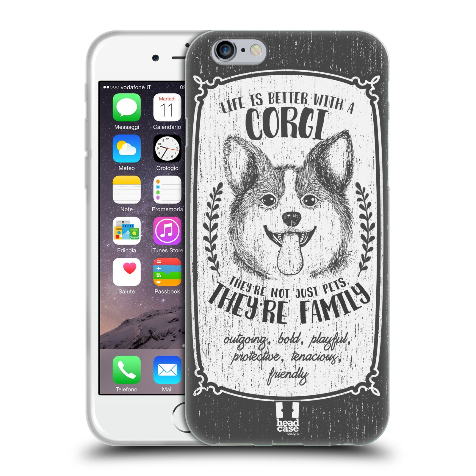 Corgi Hand-Drawn Dog Breeds Soft Gel Phone Case Compatible with Apple iPhone 6/6s - Cute Protective Cover for Dog Lovers, Perfect Gift for Pet Owners & Corgi Enthusiasts (Home, Office, Travel Use)
