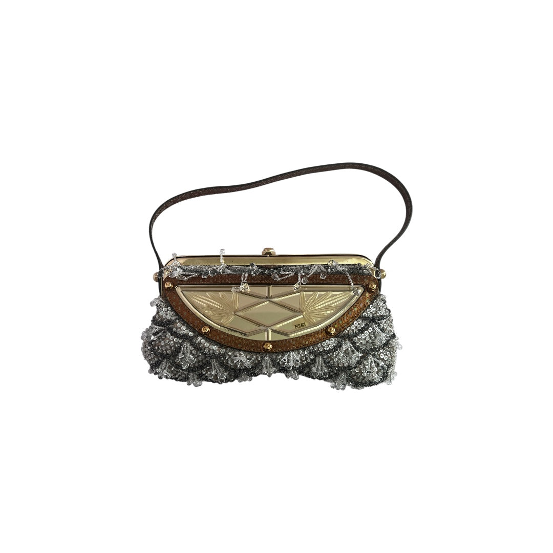 Authentic Fendi Beaded Clutch Bag - Vintage Designer Evening Purse for Women | Perfect for Parties, Weddings & Special Occasions