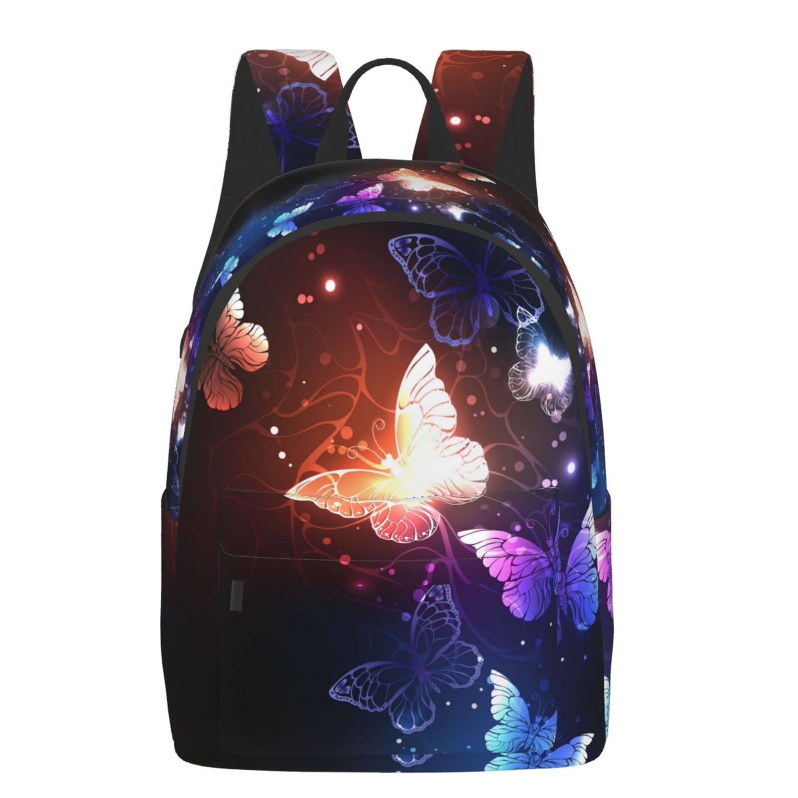 Delerain 16 Inch Laptop Backpack for Women & Men - Butterfly Print School Backpack, Travel Daypack, Work Commuter Bag - Perfect for College, Office, and Weekend Getaways