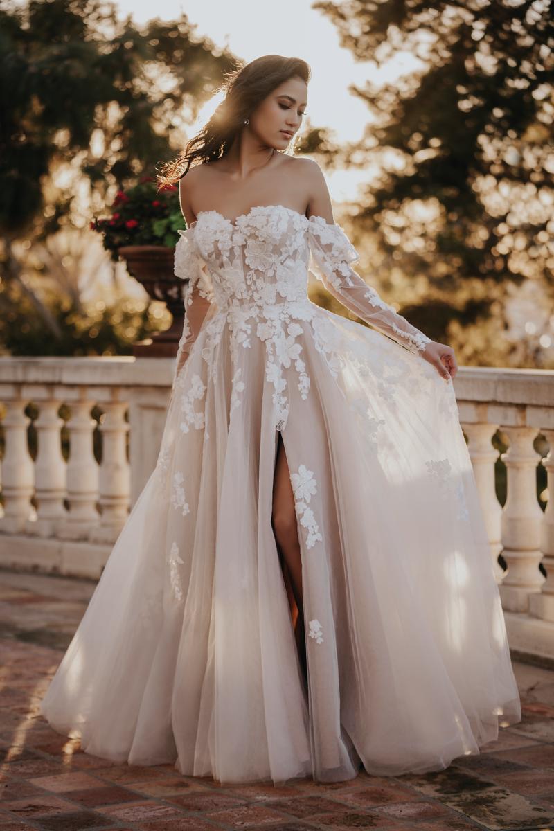 Allure Bridals Romance Wedding Dress R3650 - Elegant A-Line Gown with Lace Detailing for Brides, Bridal Showers & Formal Events