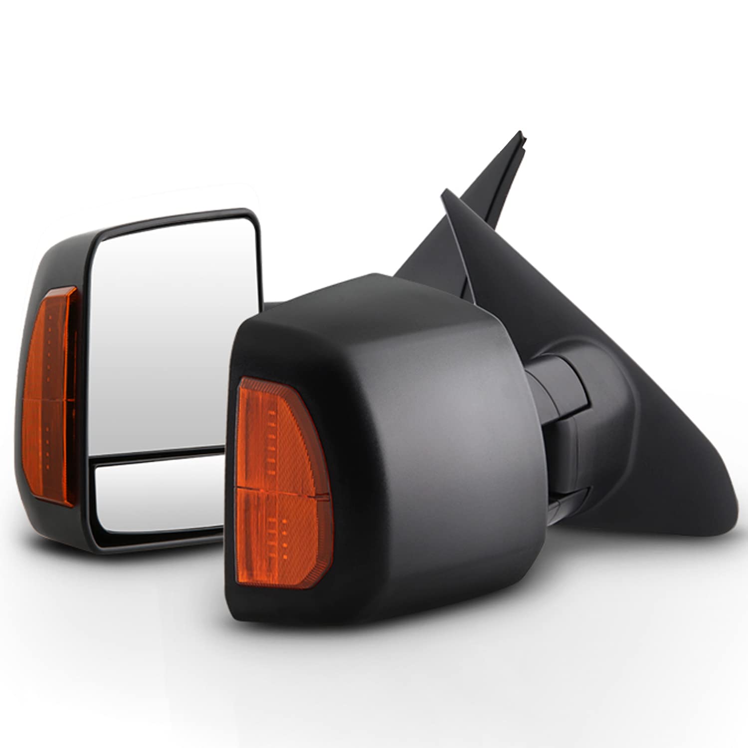 AKKON Power Heated Telescoping Turn Signal Towing Side Mirrors for Toyota Tundra & Sequoia - Enhanced Visibility & Safety for Towing & Night Driving
