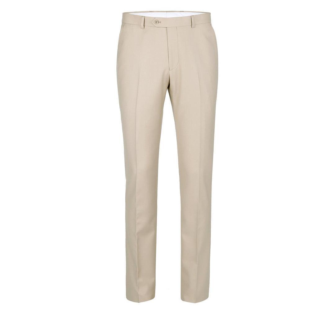Stylish Beige Flat Front Pants for Men - Comfortable & Versatile Casual Trousers for Office, Travel & Everyday Wear