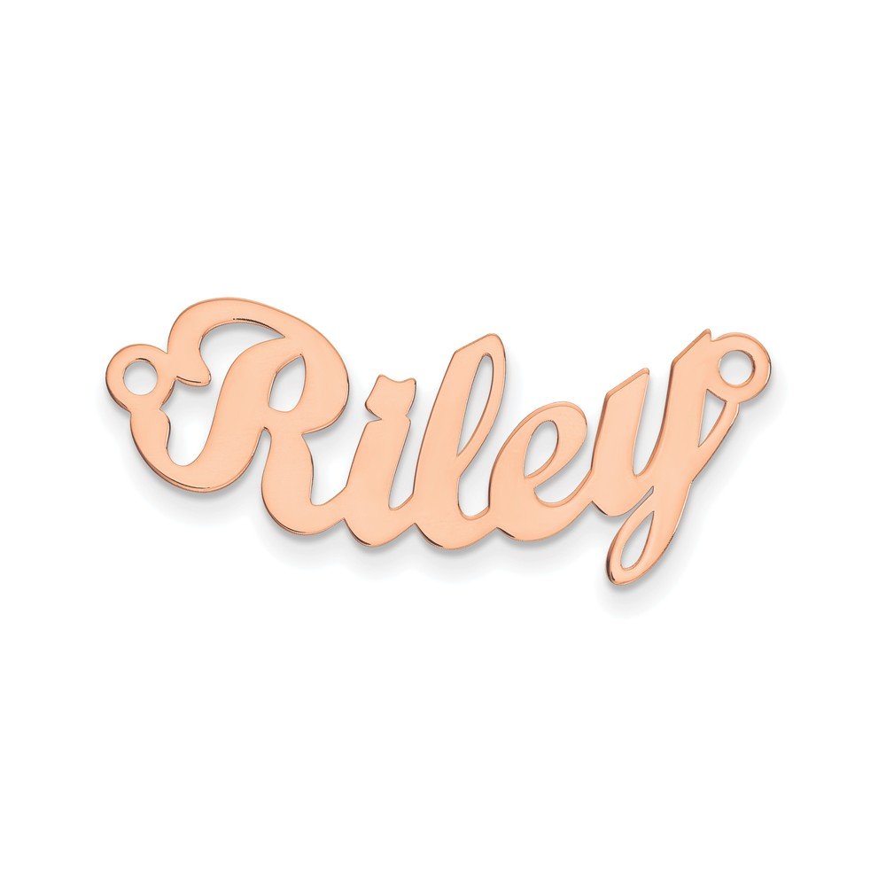 14K Solid Rose Gold Curved Nameplate Necklace - 0.013 Gauge Personalized Jewelry for Women | Elegant Layering Piece for Everyday Wear & Special Occasions