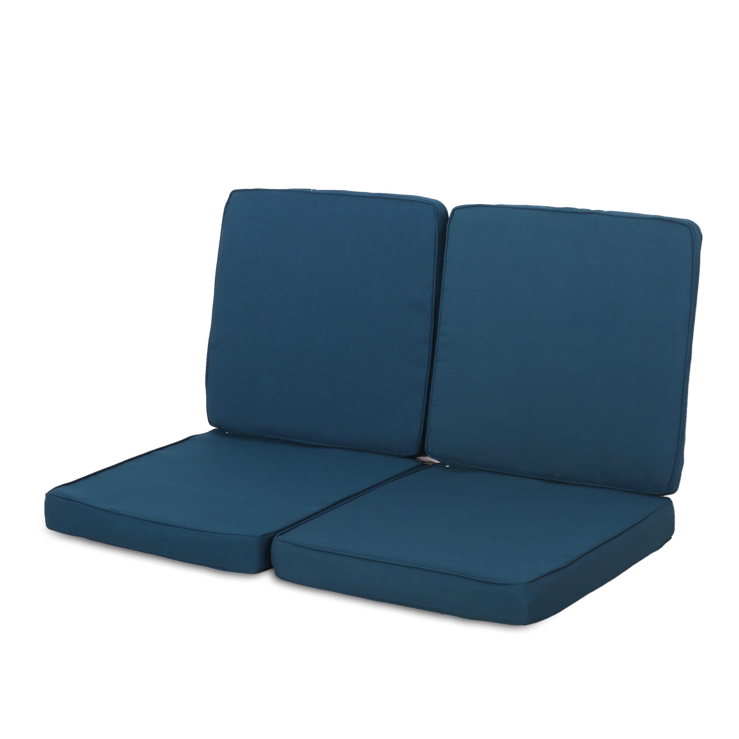 Christopher Knight Home Gavin Outdoor Water Resistant Fabric Club Chair Cushions (Set of 2) - Dark Teal, 4lb - Perfect for Patio, Deck, Poolside & Garden Furniture