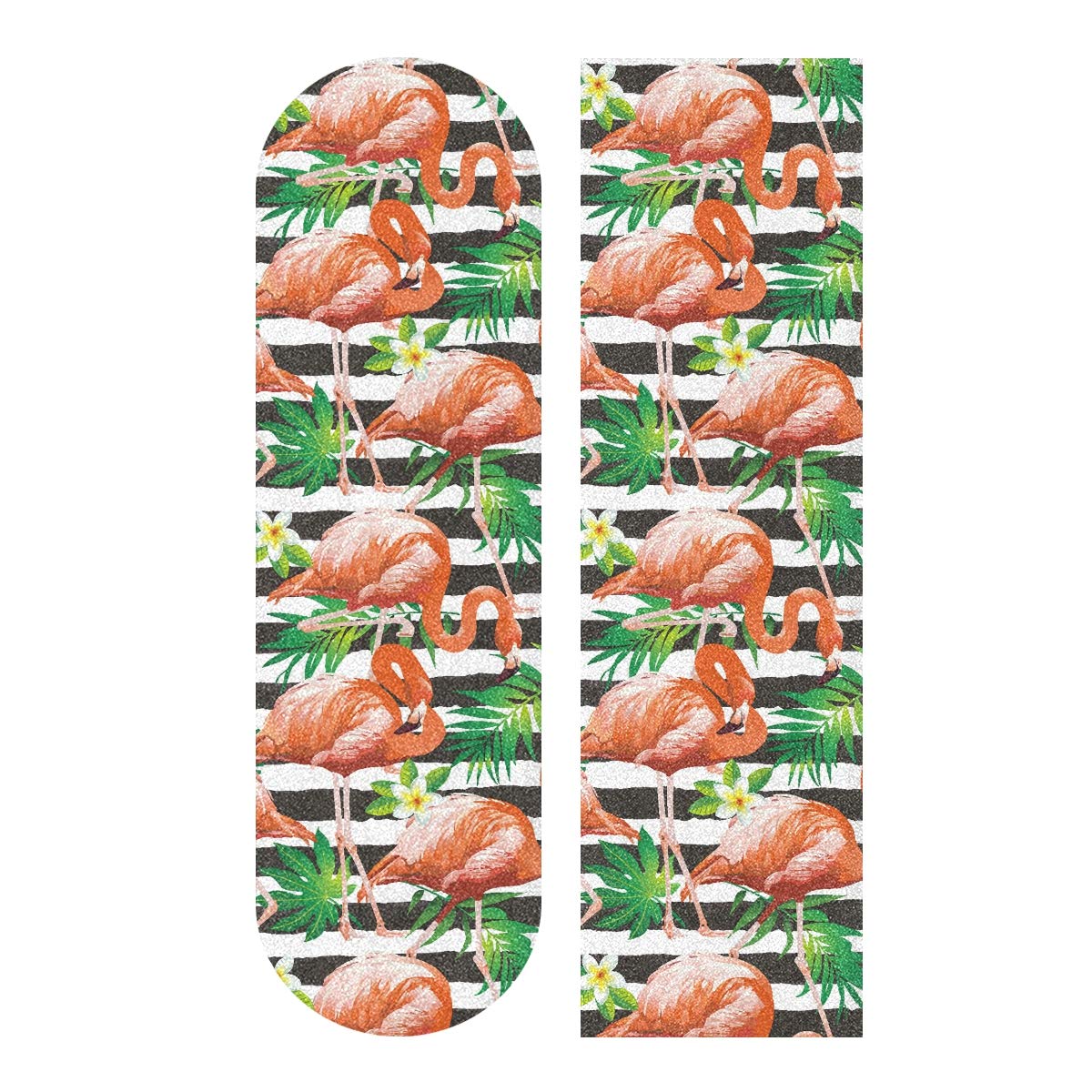 Premium 33 x 9 Inch Skateboard Grip Tape - Tropical Flamingo Sandpaper Non-Slip Griptape for Longboard & Rollerboard | Bubble-Free Application | Perfect for Street Skating, Cruising & Board Customization