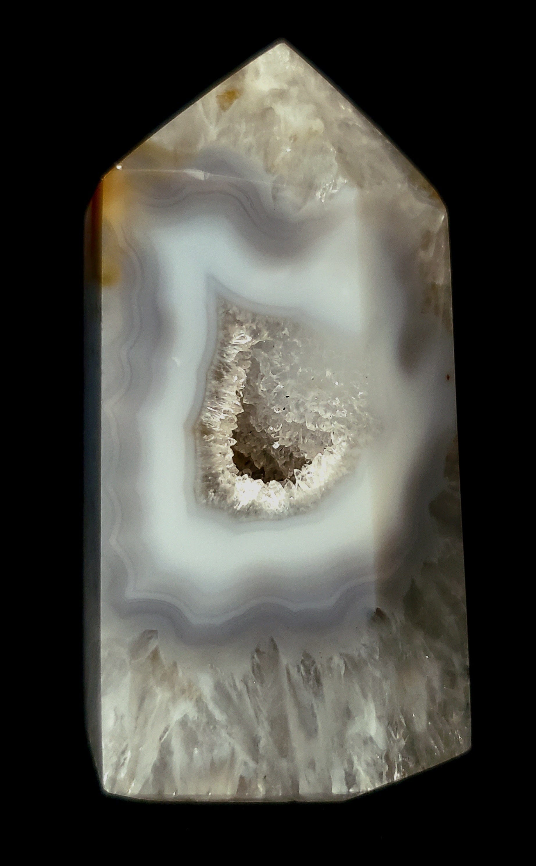 Natural Agate & Quartz Crystal Tower - Healing Stone for Meditation, Reiki, and Home Decor | Perfect for Yoga, Feng Shui, and Spiritual Gifts