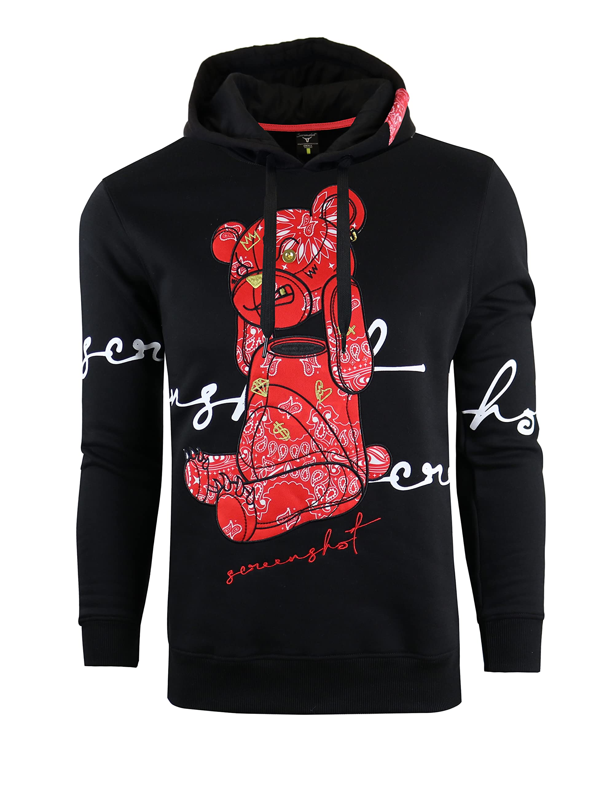 Men's Urban Premium Fleece Hoodie with Cartoon Character Embroidery & Gel Print - Trendy Streetwear for Casual Wear, Gaming, and Anime Enthusiasts