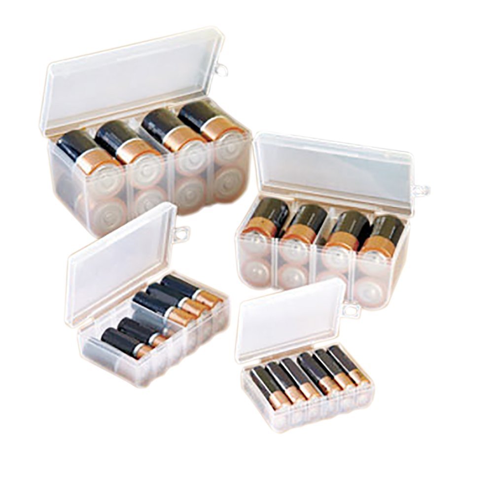 4-Piece Battery Storage Case Set - Organize AA AAA C D 9V Batteries Safely | Durable Plastic Battery Holder for Home, Office, Garage & Travel Use
