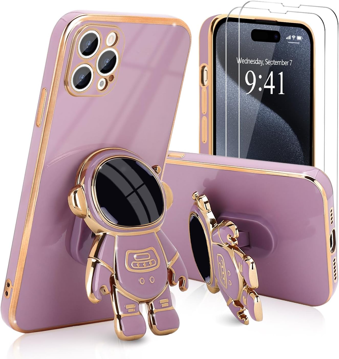 **3D Astronaut iPhone 16 Case - Cute Bling Soft Silicone Phone Cover in Hot Pink | Perfect for Everyday Protection & Stylish Outfits**