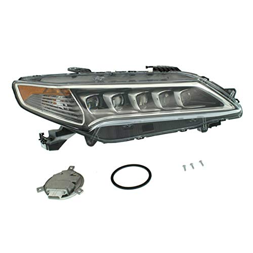 2015-2017 Acura TLX Right Passenger Side LED Headlight Assembly with Bulbs - Replacement Headlamp for Improved Night Visibility & Style Upgrade