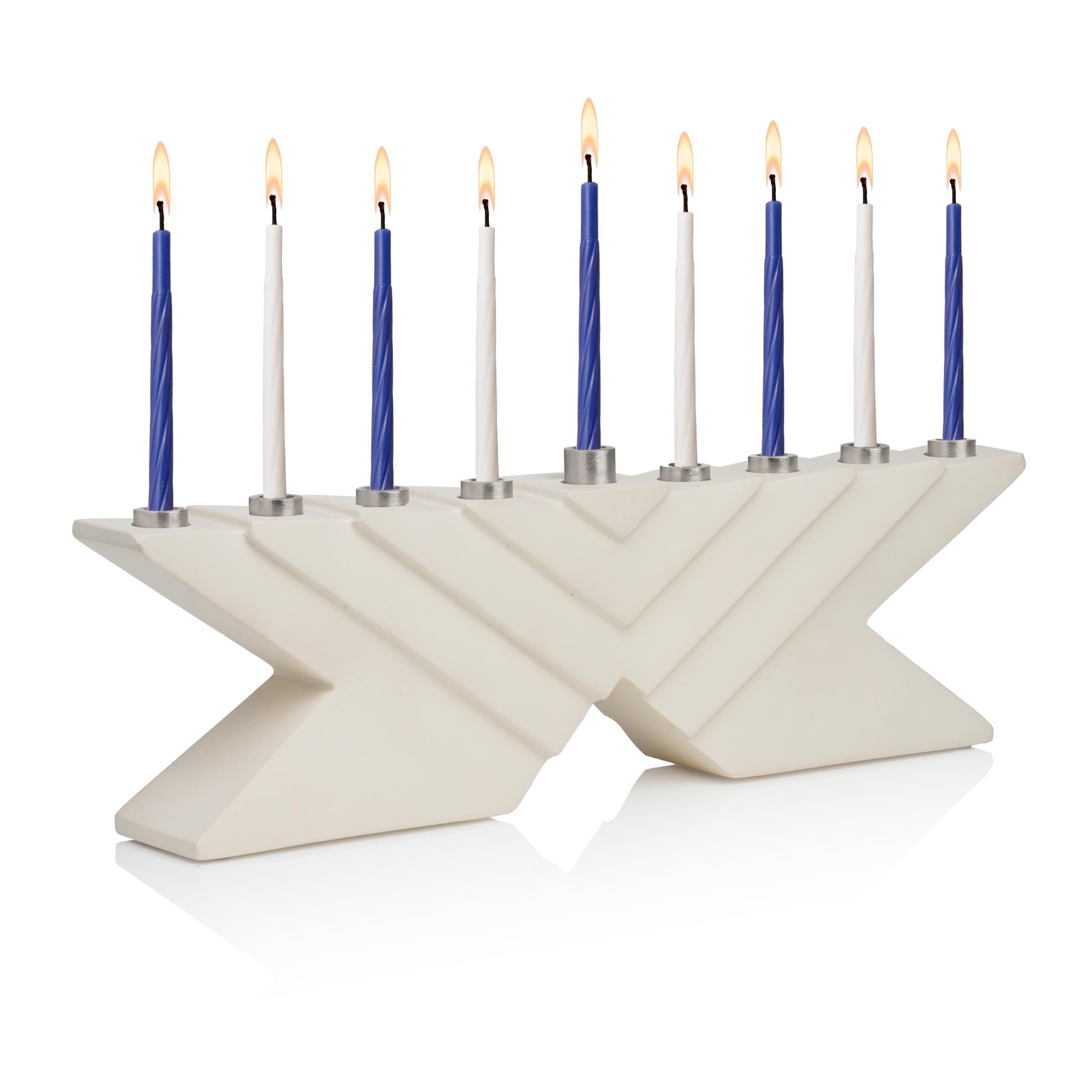 Beth Sholom Hanukkah Menorah - Elegant 9-Branch Candle Holder for Jewish Holiday Celebrations & Home Decor